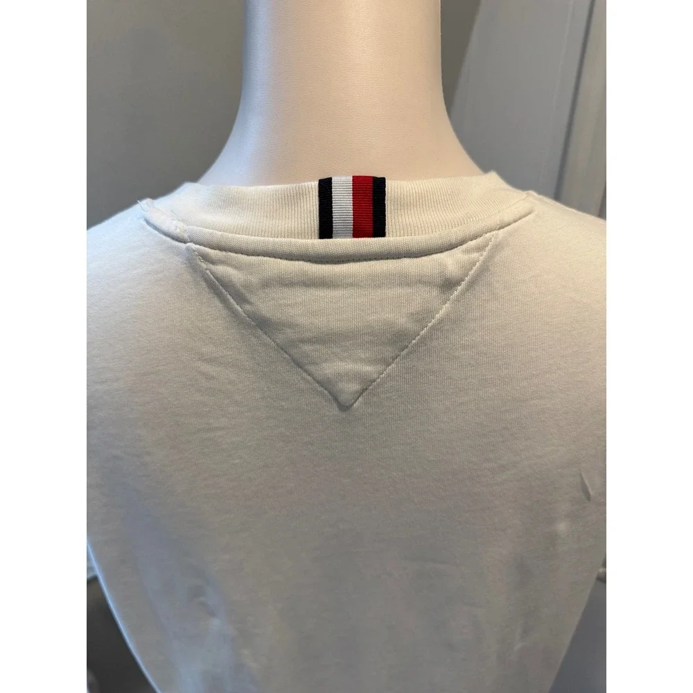Tommy Hilfiger Men's Cream Embroidered Crest Tee | Size Medium